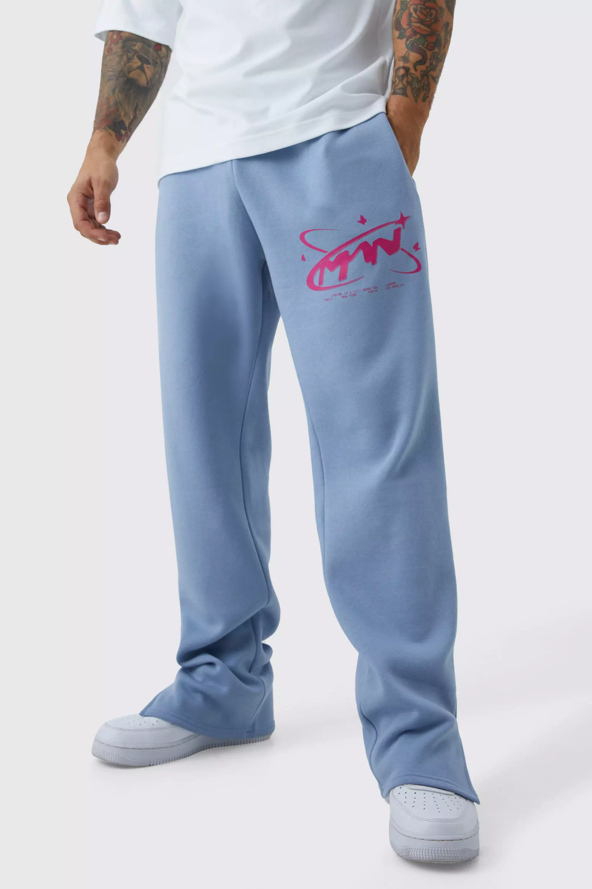 Boohooman butterfly joggers sale